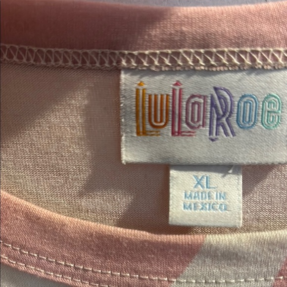 LuLaRoe pink Polka Dot Dress with belt EUC- Macy - Picture 3 of 5